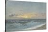 Sunset over the Sea, 1900 (Oil on Board)-William Pye-Stretched Canvas