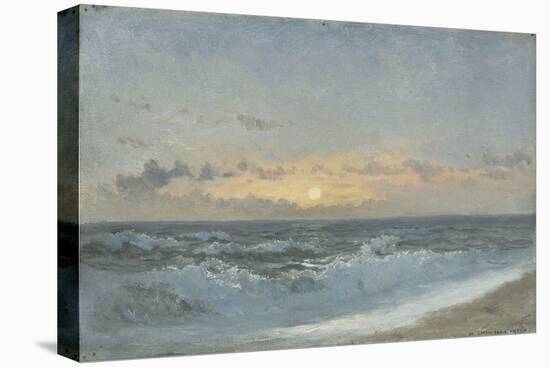 Sunset over the Sea, 1900 (Oil on Board)-William Pye-Stretched Canvas