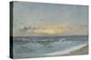 Sunset over the Sea, 1900 (Oil on Board)-William Pye-Stretched Canvas