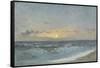 Sunset over the Sea, 1900 (Oil on Board)-William Pye-Framed Stretched Canvas