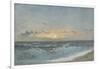 Sunset over the Sea, 1900 (Oil on Board)-William Pye-Framed Giclee Print