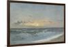 Sunset over the Sea, 1900 (Oil on Board)-William Pye-Framed Giclee Print