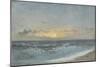 Sunset over the Sea, 1900 (Oil on Board)-William Pye-Mounted Giclee Print