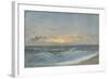 Sunset over the Sea, 1900 (Oil on Board)-William Pye-Framed Giclee Print