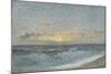 Sunset over the Sea, 1900 (Oil on Board)-William Pye-Mounted Giclee Print