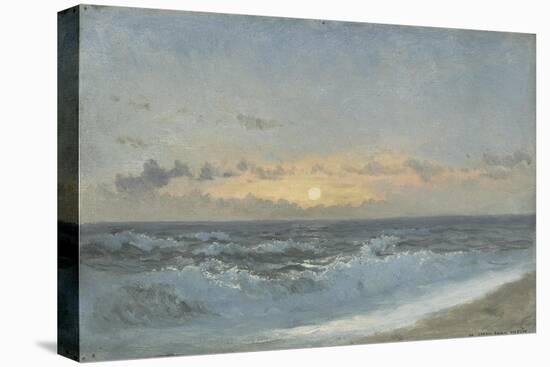 Sunset over the Sea, 1900 (Oil on Board)-William Pye-Stretched Canvas