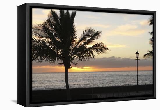 Sunset over the Sea, Tazacorte, La Palma, Canary Islands, Spain, 2009-Peter Thompson-Framed Stretched Canvas