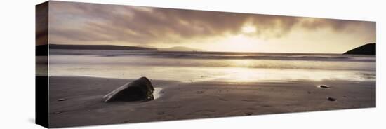 Sunset over the Sea, Whitesand Bay, Pembrokeshire, Wales-null-Stretched Canvas