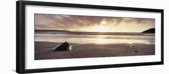 Sunset over the Sea, Whitesand Bay, Pembrokeshire, Wales-null-Framed Photographic Print