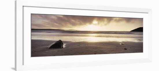 Sunset over the Sea, Whitesand Bay, Pembrokeshire, Wales-null-Framed Photographic Print