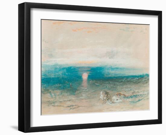 Sunset Over the Sea, with Fish-J M W Turner-Framed Giclee Print