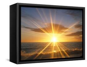 Sunset Over the Sea-null-Framed Stretched Canvas
