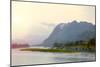 Sunset over the Son River in the Phong Nha Ke Bang National Park, Quang Binh, Vietnam, Indochina, S-Alex Robinson-Mounted Photographic Print