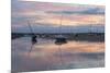 Sunset over the tidal channel at Brancaster Staithe, Norfolk, England, United Kingdom, Europe-Jon Gibbs-Mounted Photographic Print