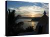 Sunset Over the Tiracol River Viewed from Fort Tiiracol, Goa, India-Robert Harding-Stretched Canvas