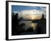 Sunset Over the Tiracol River Viewed from Fort Tiiracol, Goa, India-Robert Harding-Framed Photographic Print