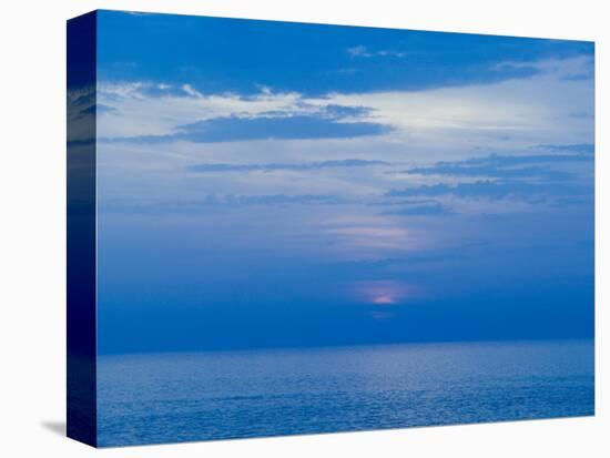 Sunset over the Tyrrhenian Sea, Forio, Ischia, Bay of Naples, Campania, Italy-Walter Bibikow-Stretched Canvas