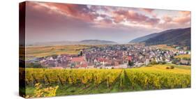 Sunset over the Vineyards Surrounding Riquewihr, Alsace, France-Matteo Colombo-Stretched Canvas