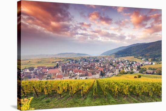 Sunset over the Vineyards Surrounding Riquewihr, Alsace, France-Matteo Colombo-Stretched Canvas