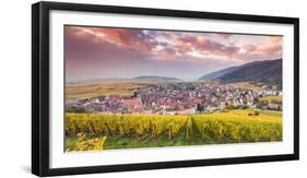 Sunset over the Vineyards Surrounding Riquewihr, Alsace, France-Matteo Colombo-Framed Photographic Print