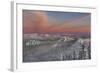 Sunset over the Whitefish Range and Flower Point in Whitefish, Montana-Chuck Haney-Framed Photographic Print