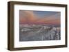 Sunset over the Whitefish Range and Flower Point in Whitefish, Montana-Chuck Haney-Framed Photographic Print