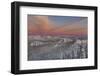 Sunset over the Whitefish Range and Flower Point in Whitefish, Montana-Chuck Haney-Framed Photographic Print