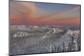 Sunset over the Whitefish Range and Flower Point in Whitefish, Montana-Chuck Haney-Mounted Photographic Print