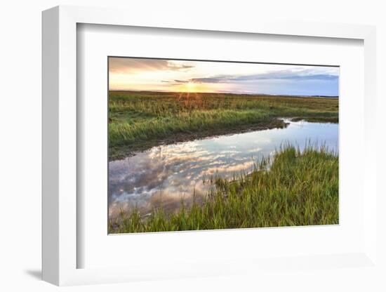 Sunset over Tidal Marsh at Massachusetts Audubon Wellfleet Bay Wildlife Sanctuary-Jerry and Marcy Monkman-Framed Photographic Print