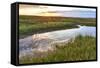 Sunset over Tidal Marsh at Massachusetts Audubon Wellfleet Bay Wildlife Sanctuary-Jerry and Marcy Monkman-Framed Stretched Canvas