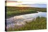 Sunset over Tidal Marsh at Massachusetts Audubon Wellfleet Bay Wildlife Sanctuary-Jerry and Marcy Monkman-Stretched Canvas