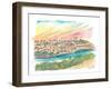 Sunset over Toledo old town in Spain-M. Bleichner-Framed Art Print