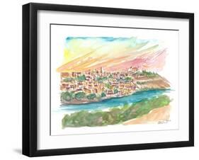 Sunset over Toledo old town in Spain-M. Bleichner-Framed Art Print