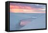 Sunset over Two Lagoons in Lencois Maranhenses National Park-Alex Saberi-Framed Stretched Canvas