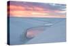 Sunset over Two Lagoons in Lencois Maranhenses National Park-Alex Saberi-Stretched Canvas