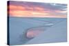 Sunset over Two Lagoons in Lencois Maranhenses National Park-Alex Saberi-Stretched Canvas