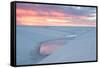 Sunset over Two Lagoons in Lencois Maranhenses National Park-Alex Saberi-Framed Stretched Canvas