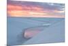 Sunset over Two Lagoons in Lencois Maranhenses National Park-Alex Saberi-Mounted Photographic Print
