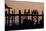 Sunset over U Bein Bridge, Taungthman Lake, U Bein, Amarapura, Myanmar (Burma), Asia-Nathalie Cuvelier-Mounted Photographic Print