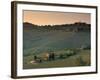 Sunset over Vineyards Near Panzano in Chianti, Chianti, Tuscany, Italy, Europe-Patrick Dieudonne-Framed Photographic Print