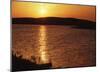 Sunset (Over Water, Yellow) Art Poster Print-null-Mounted Poster