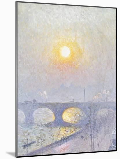 Sunset Over Waterloo Bridge, 1916-Emile Claus-Mounted Giclee Print