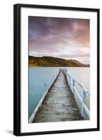 Sunset over Wharf in Idyllic Kenepuru Sound, Marlborough Sounds, South Island, New Zealand-Doug Pearson-Framed Photographic Print