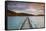 Sunset over Wharf in Idyllic Kenepuru Sound, Marlborough Sounds, South Island, New Zealand-Doug Pearson-Framed Stretched Canvas