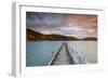 Sunset over Wharf in Idyllic Kenepuru Sound, Marlborough Sounds, South Island, New Zealand-Doug Pearson-Framed Photographic Print