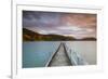 Sunset over Wharf in Idyllic Kenepuru Sound, Marlborough Sounds, South Island, New Zealand-Doug Pearson-Framed Photographic Print