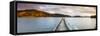 Sunset over Wharf in Idyllic Kenepuru Sound, Marlborough Sounds, South Island, New Zealand-Doug Pearson-Framed Stretched Canvas