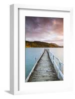 Sunset over Wharf in Idyllic Kenepuru Sound, Marlborough Sounds, South Island, New Zealand-Doug Pearson-Framed Photographic Print