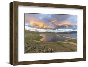 Sunset over White Lake, Tariat district, North Hangay province, Mongolia, Central Asia, Asia-Francesco Vaninetti-Framed Photographic Print