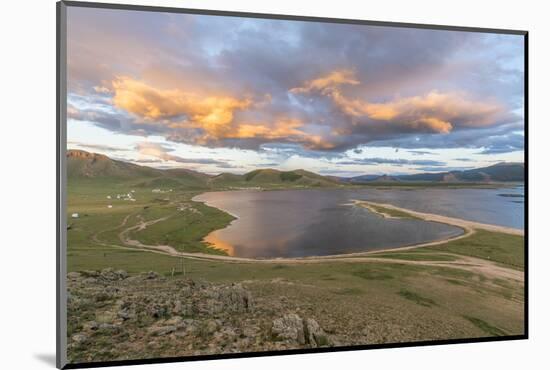 Sunset over White Lake, Tariat district, North Hangay province, Mongolia, Central Asia, Asia-Francesco Vaninetti-Mounted Photographic Print